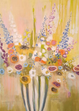 "Aus dem Sommergarten", Acryl-Mischtechnik, 90 x 60 cm