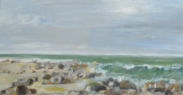 "Strandsteine", Acrylmischtechnik, 100 x 50 cm