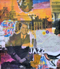 "Remember & smile", Collage mit Acryl, 19 x 22 cm