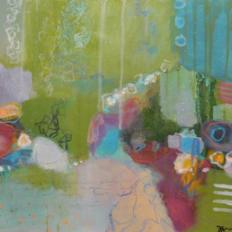 "Green fields", Acryl, 40 x 40 cm