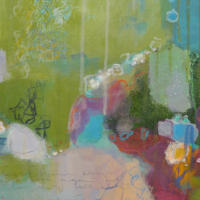 "Green fields", Acryl, 40 x 40 cm